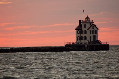 The Lorain Light at dusk.