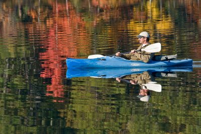 Autumn kayaker