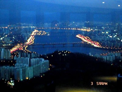 Seoul Han River view of Namsan Tower