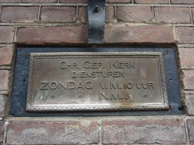 Amsterdam, chr geref kerk bord, 2008