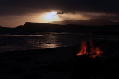 Conflagration on the beach