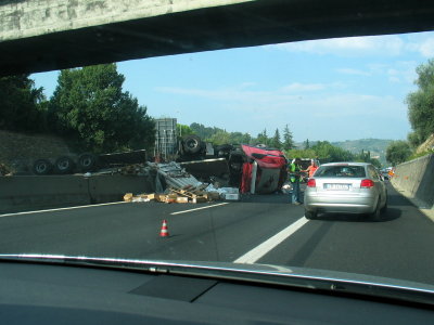 Traffic Accident on the way to Milan Airport