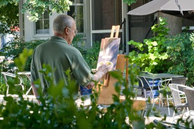 Painting in the  garden