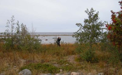 Olof sliter p Sdra lundspetsen
