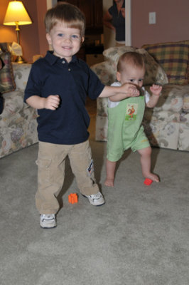 Teaching Uncle Danny to walk. 6-15-08