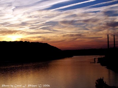 Ohio River Sunset. at Madison, Indiana (USA)
