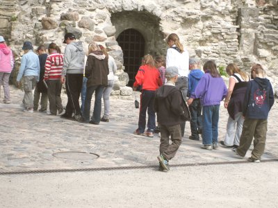 The Schoolchildren Measuring the Walk with their Steps...
