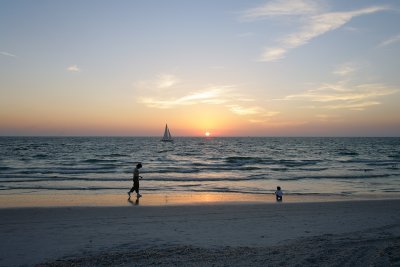 shelling at sunset