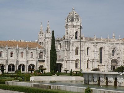 west of downtown Lisbon, in Belem, at the Mosteiro dos Jeronimos