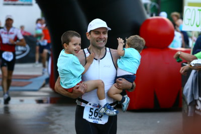 at the finish
