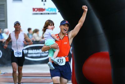 at the finish