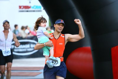 at the finish