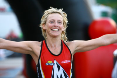 at the finish
