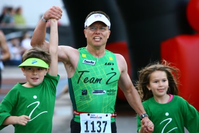 at the finish