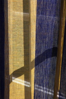 yellow and blue curtains