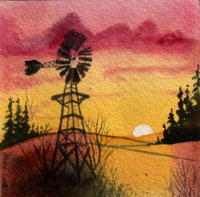 Prairie Sunset, 4 x 4 11-09