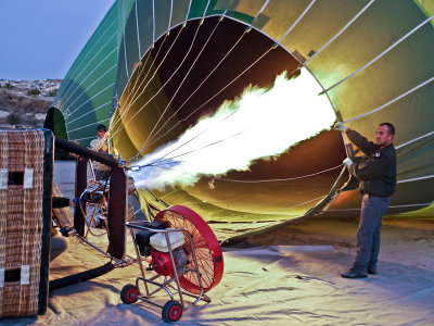 Calentando el aire del globo