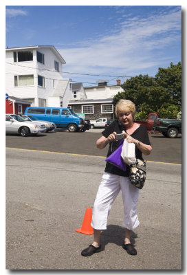 Then the phone rings as she snaps a shot of us.
