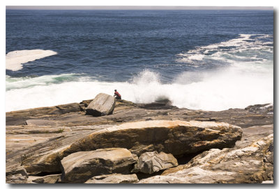 We worry about this kid getting washed from the rocks, but....