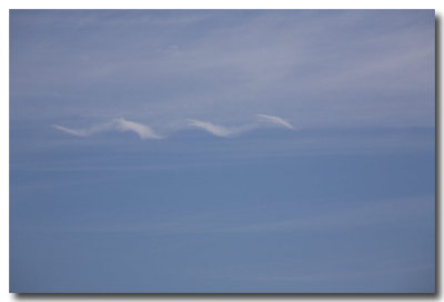 Skies are largely overcast, but this interesting cloud formation shows up.