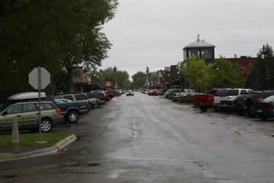 The small town of Whitefish in the rain and....
