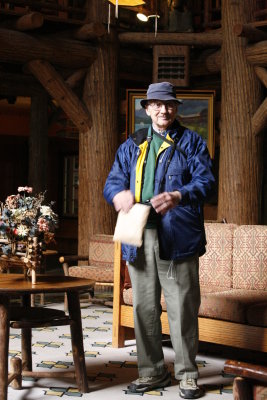 Ron...with his bag of post cards.