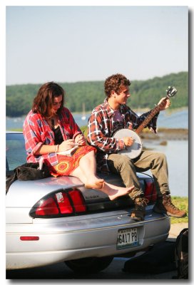 July 3, Maine's version of street performers in Damariscotta; the prettiest parking lot in Maine!