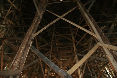 wooden scaffold in church