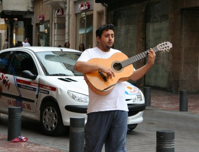 Gypsy performing on streets