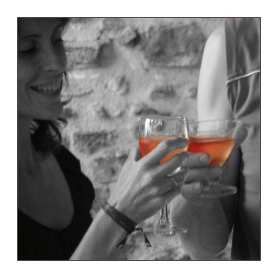 a glass of fresh rosï¿½ wine..