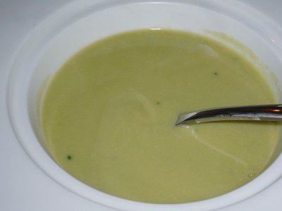 green bean soup with scallop
