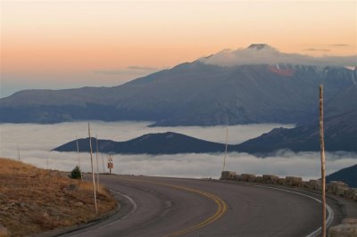 Long's Peak and Trailridge in the clouds