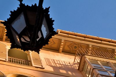 Can Corbella, detail with lamp