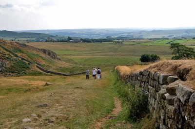 walking along Hadrian's wall