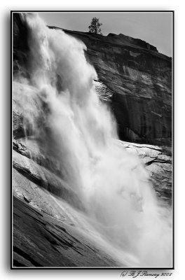 Nevada Falls in B&W