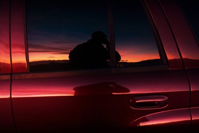 sunrise red car