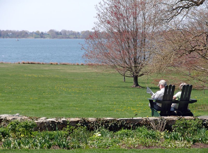 relaxing on the great lawn
