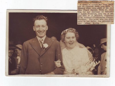 Jean Halsall and Jim Mitchell's wedding day - same dress?