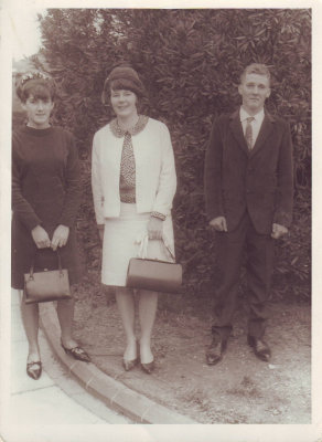 The Hay children - Wendy, Joanie and Russell on Russell's wedding day