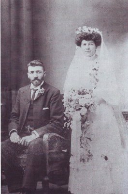 Frederick Mitchell and and Matilda Hoskin's wedding 27/9/1905 at St Peters Church in Jamieson, Victoria