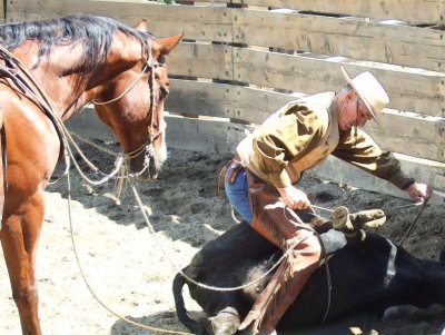 Gerald demonstrating Calf Roping