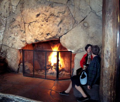 Fireplace in Lodge at Grand Canyon