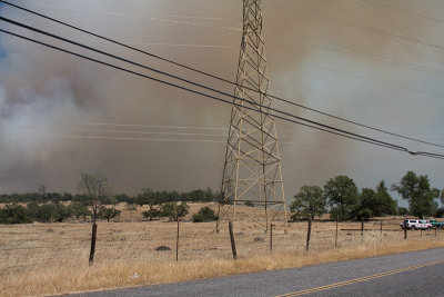 Honeyrun at Skyway looking back at the fire