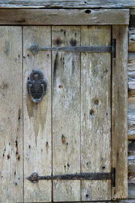Corn Crib door hinges and knocker