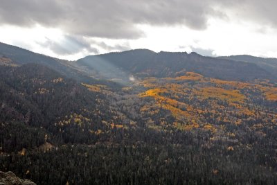 Crepuscular rays on the Aspen.