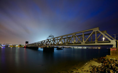 Railway bridge crossing Limfjorden