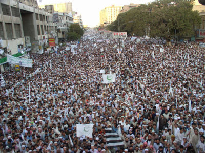 million march in karach pakistan