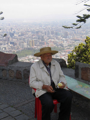 View from Cerro San Cristobal in Santiago