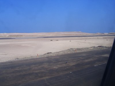 View of the Arica airport in the northern desert