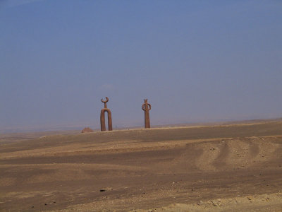 Modern sculptures near Arica